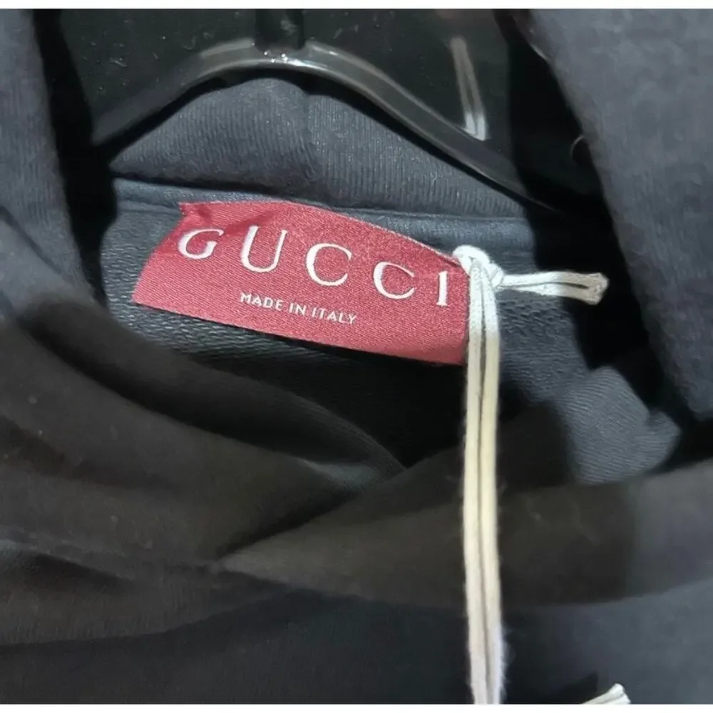 Men's Gucci interlocking G jersey, cotton hoodie size medium fits large NWT